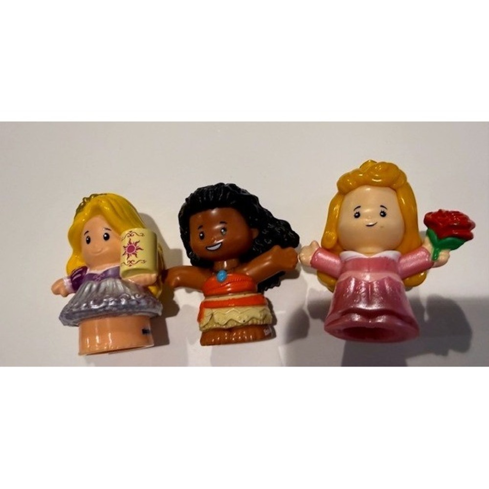 Fisher Price Little People Disney Princess Rapunzel Moana Aurora Figure 3 pc Lot